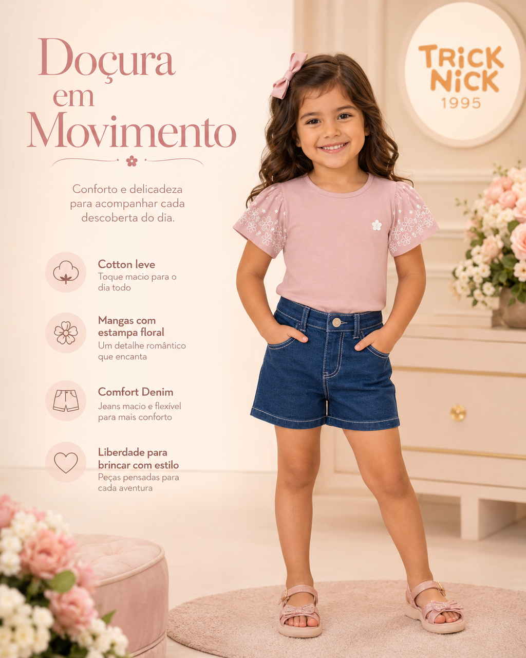 Conjunto Infantil Blusa Com Shorts Trick Nick 1171531