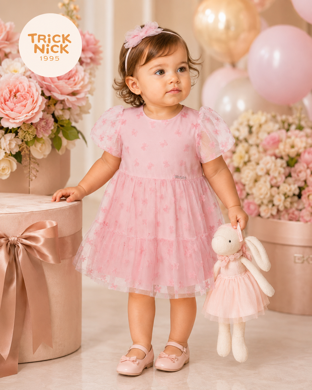 Vestido Feminino Infantil Com Tule Trick Nick 1171361