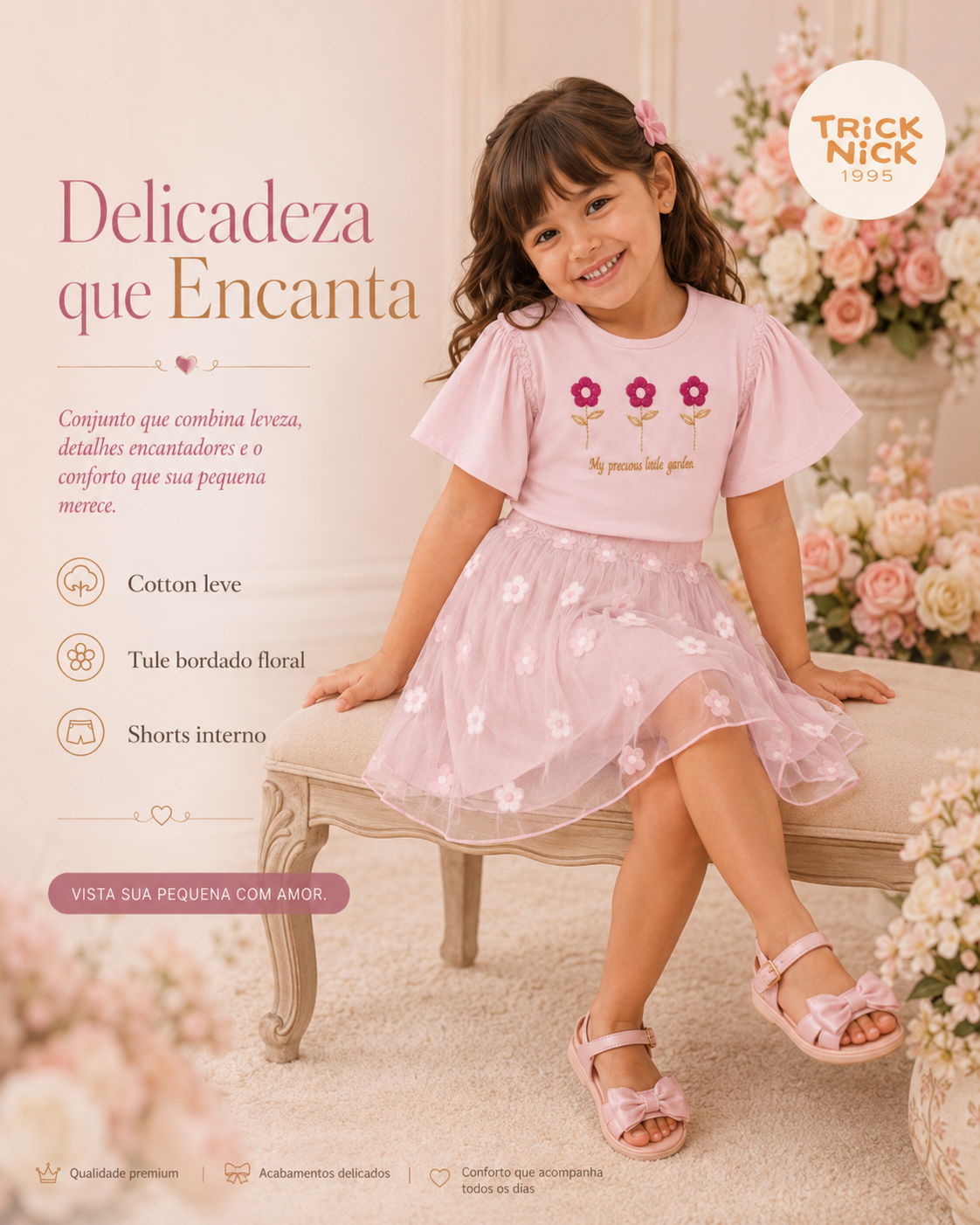 Conjunto Infantil Blusa Com Saia Trick Nick 1171422