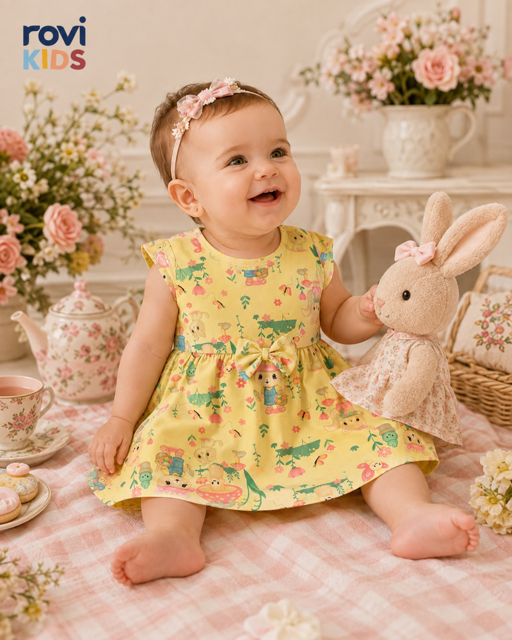 Vestido Infantil Estampado Malha Rovi Kids 6146250