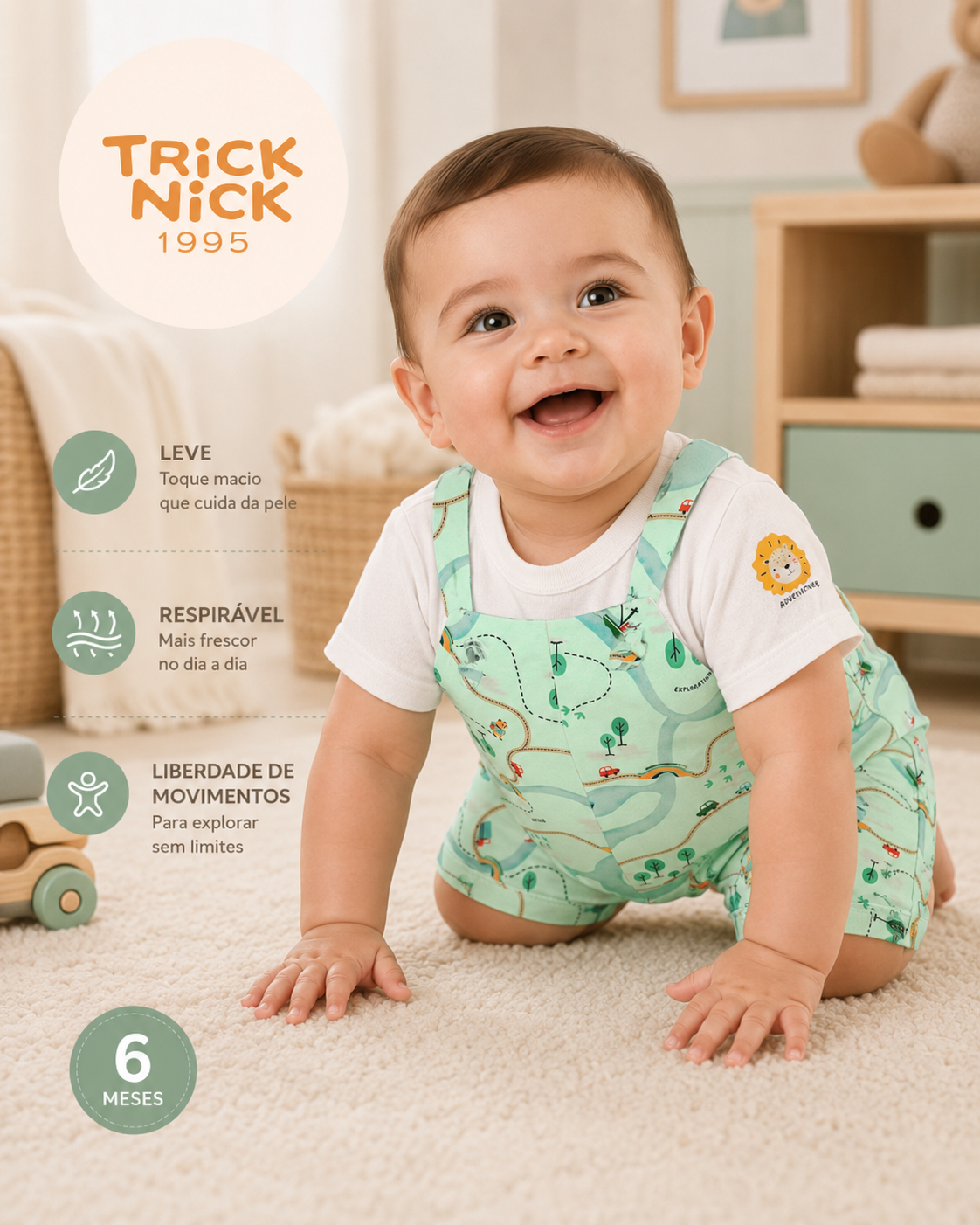 Conjunto Infantil Camiseta E Jardineira 3028760