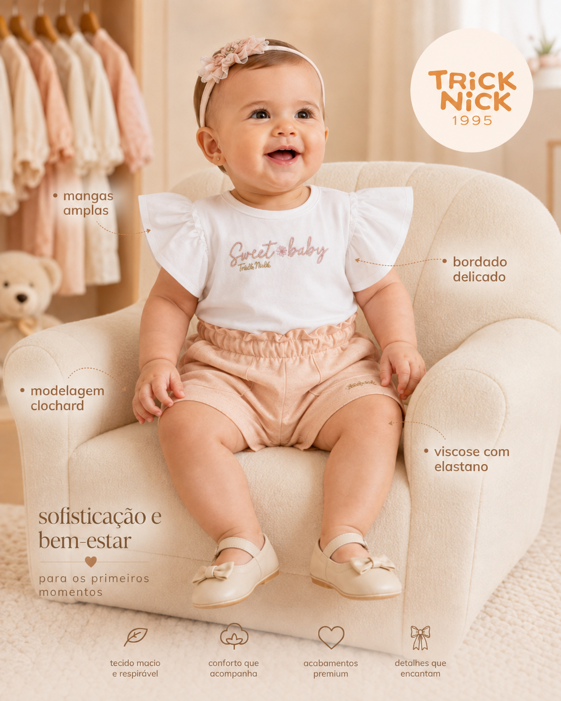 Conjunto Feminino Blusa Com Shorts Trick Nick 1137160