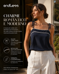 Blusa Feminina De Alça Em Viscose Lisa Endless E16098