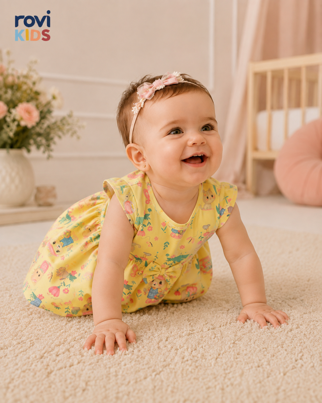 Vestido Infantil Estampado Malha Rovi Kids 6146250