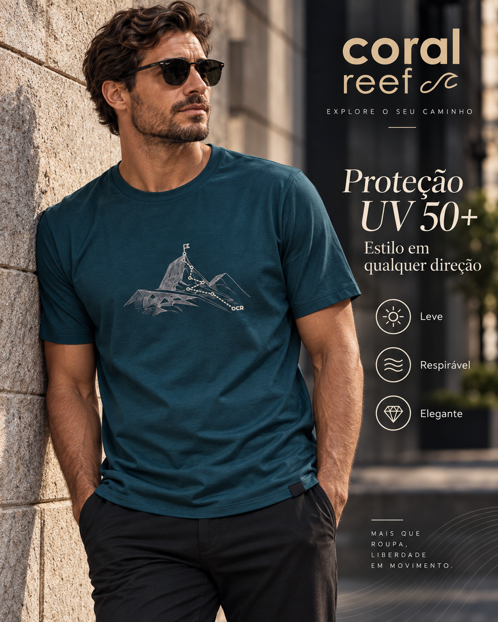 Blusa masculina Coral Reef