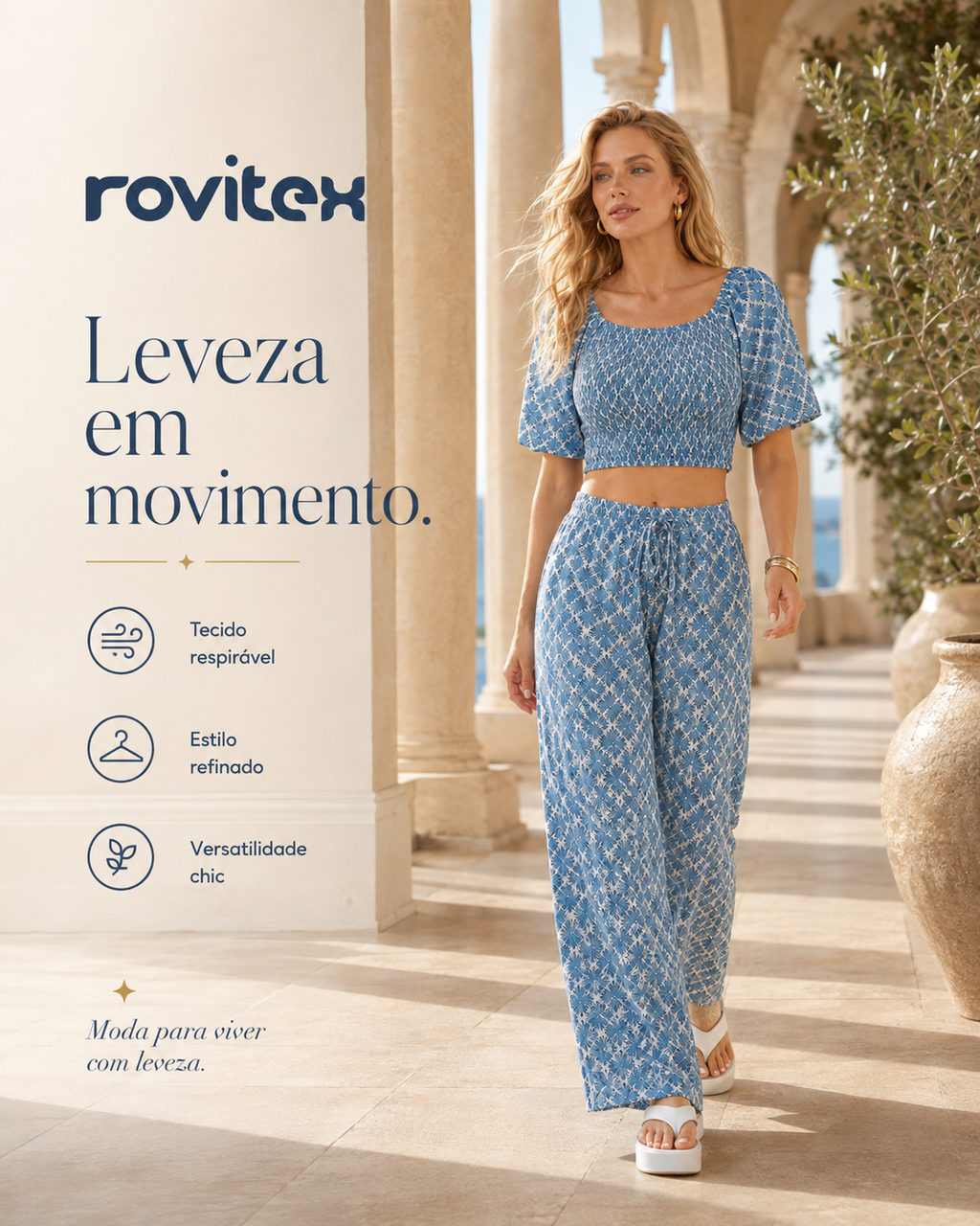 Blusa Feminina Viscotorcion Estampada Rovitex