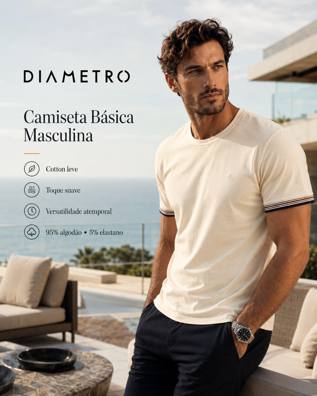 CAMISETA COTTON LEVE MASCULINO DIAMETRO
DB00385