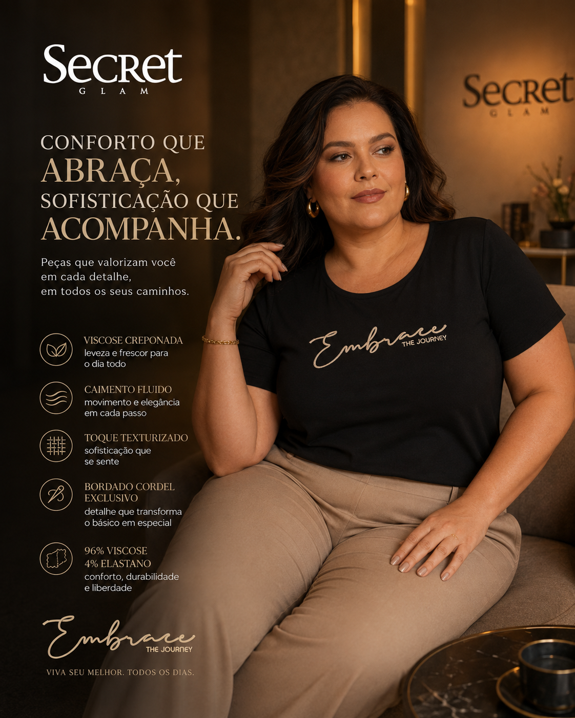 Blusa Feminina Com Bordado Secret Glam S02155