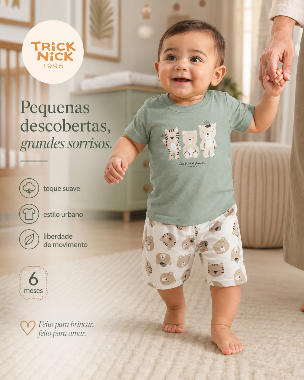 Conjunto Infantil Camiseta Com Bermuda Trick Nick 1027371