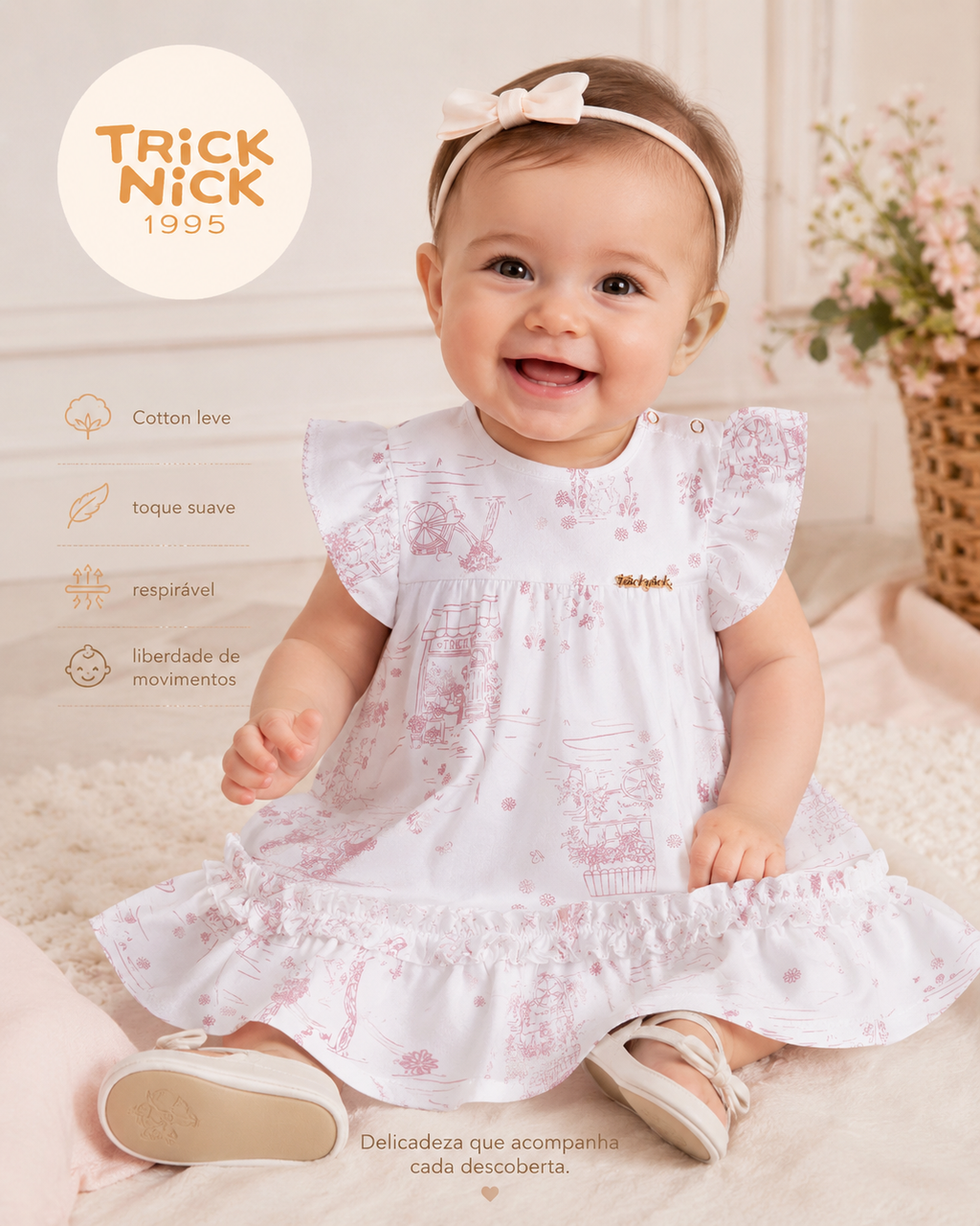Vestido Infantil Feminino Estampado Trick Nick 1137130