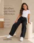 Pantalón de Gabardina Wide Leg Cargo
