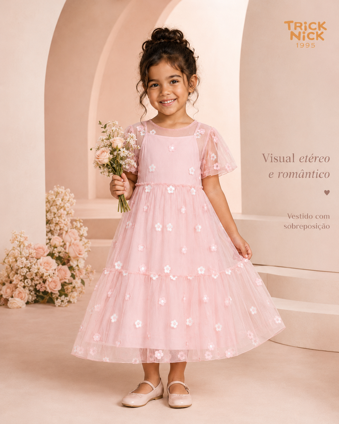 Vestido Infantil Com Sobreposição Trick Nick 1171412