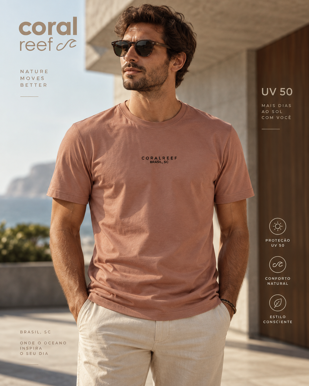 Blusa masculina Coral Reef
