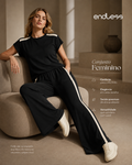 Conjunto Feminino Blusa Com Calça Em Visco Endless E16153