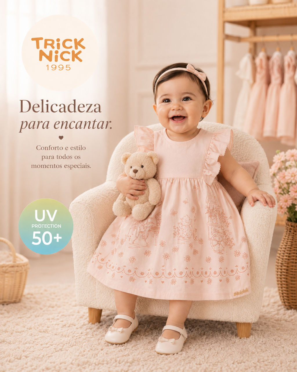 Vestido Infantil Feminino Estampado Trick 1137120
