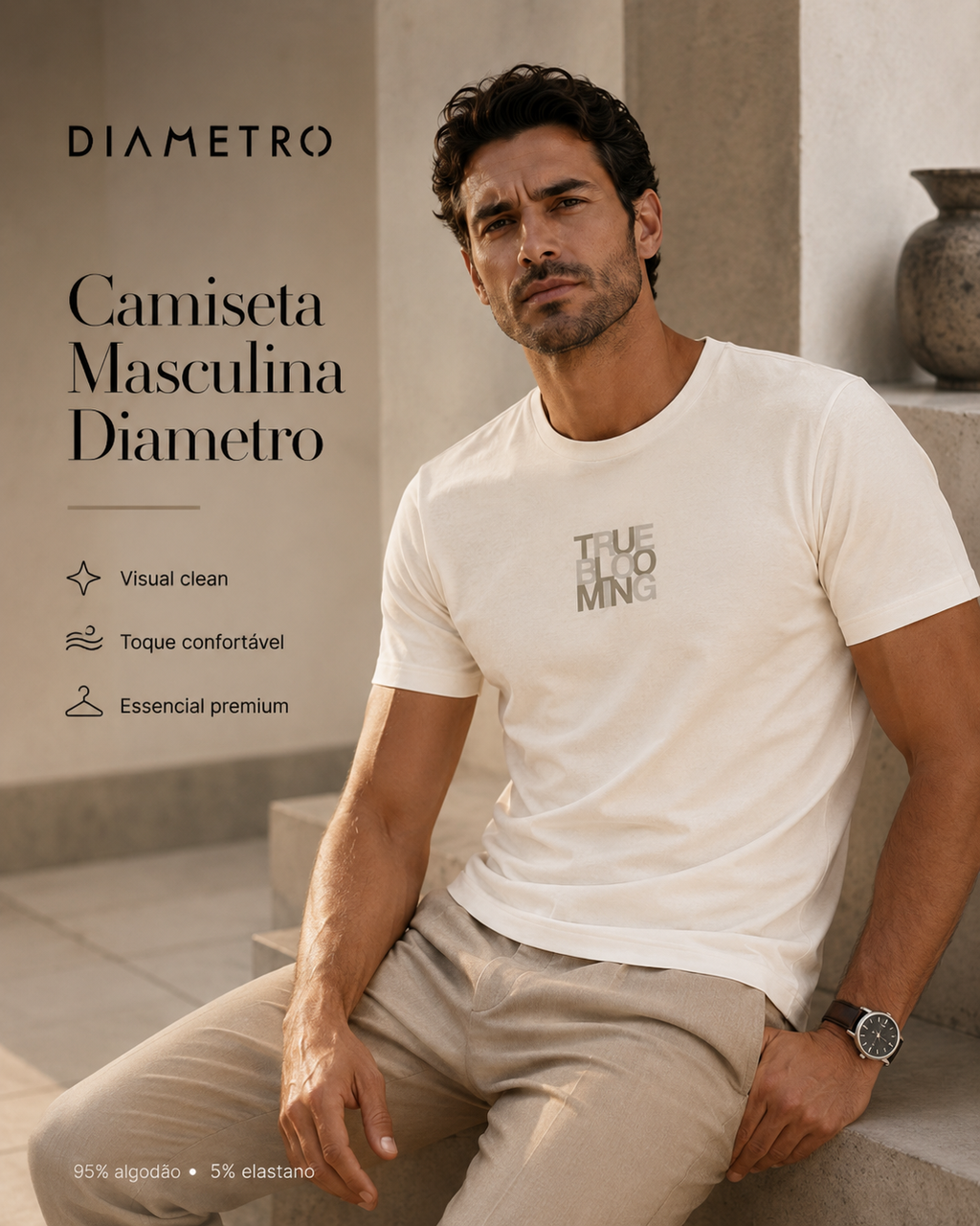 Camiseta Masculina Meia Malha Com Estampa Diametro D010905