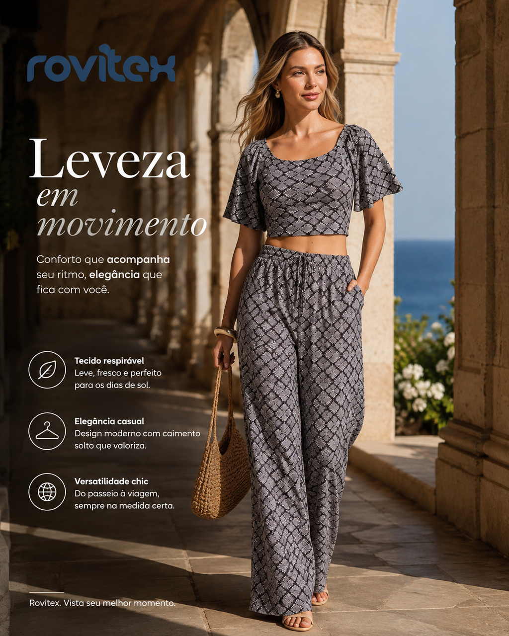 Blusa Feminina Viscotorcion Estampada Rovitex