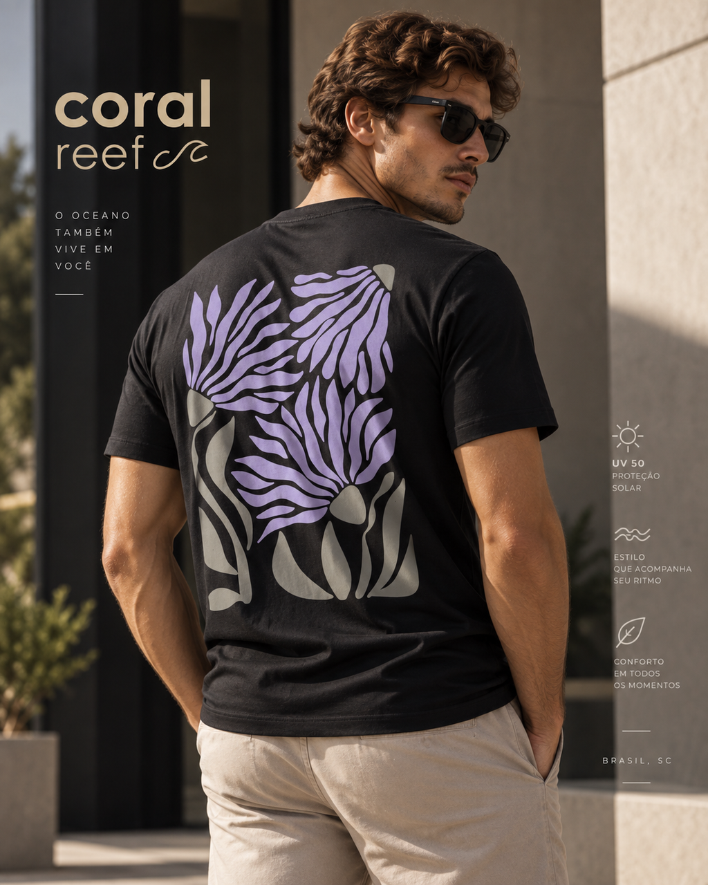 Blusa masculina Coral Reef