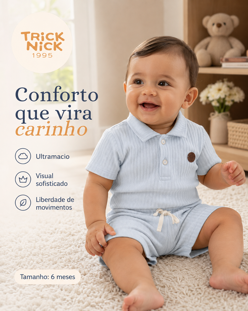 Conjunto Infantil Polo Com Bermuda Trick Nick 1028050