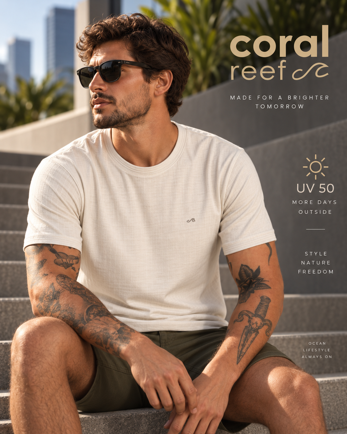 Blusa masculina Coral Reef