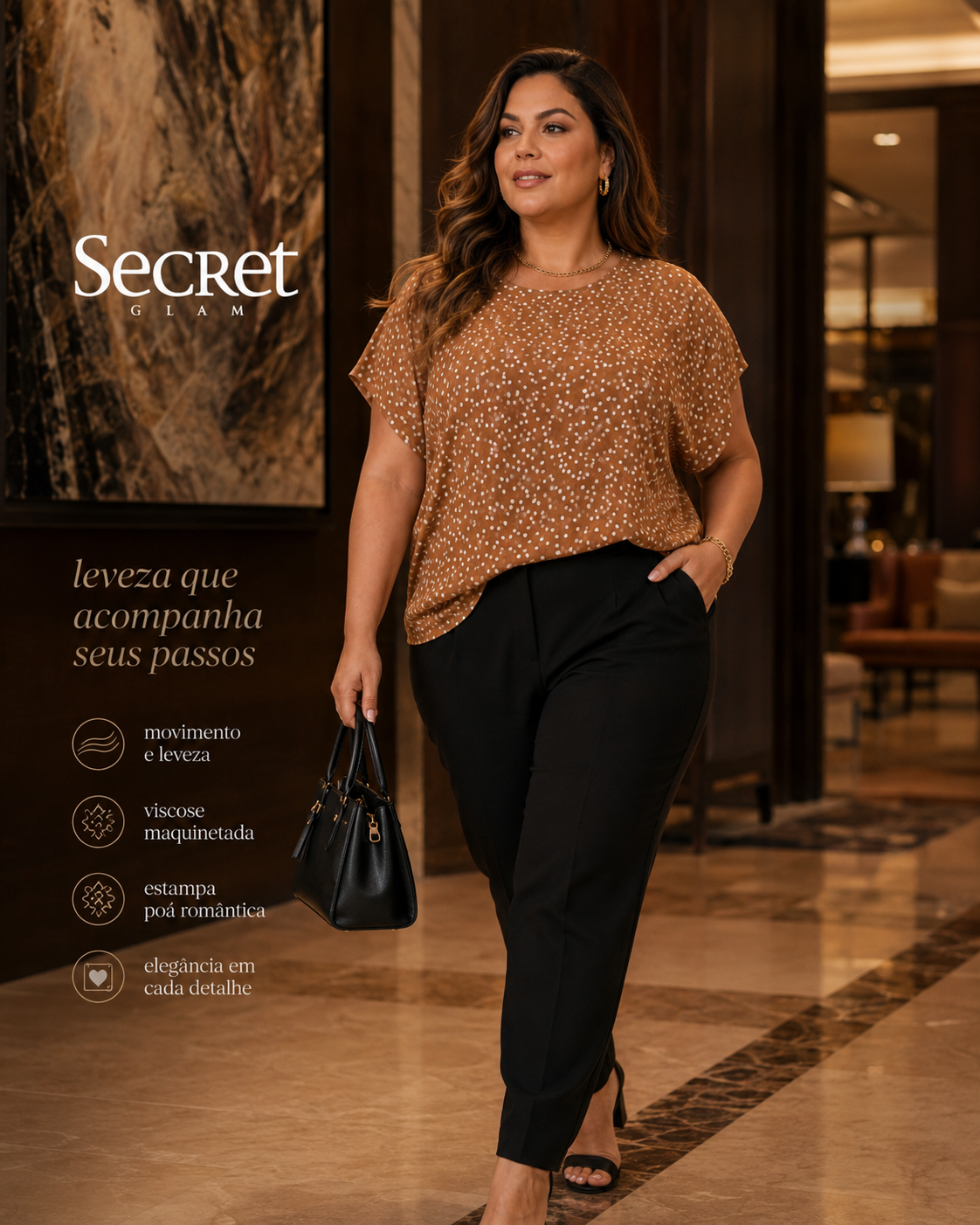 Blusa Feminina Manga Morcego Secret Glam S02130