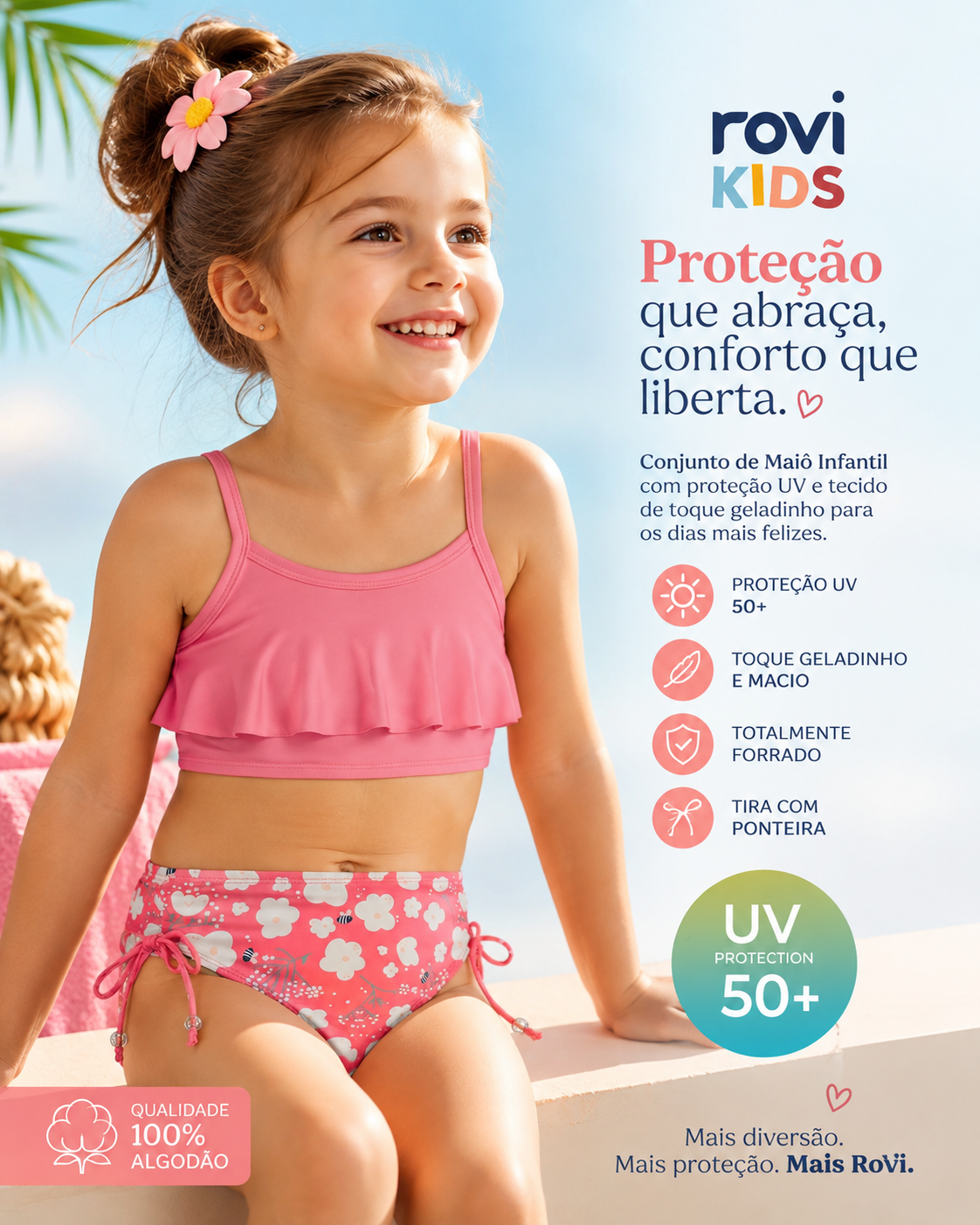 Conjunto Blusa Com Calcinha Infantil UV Rovi Kids 3146392