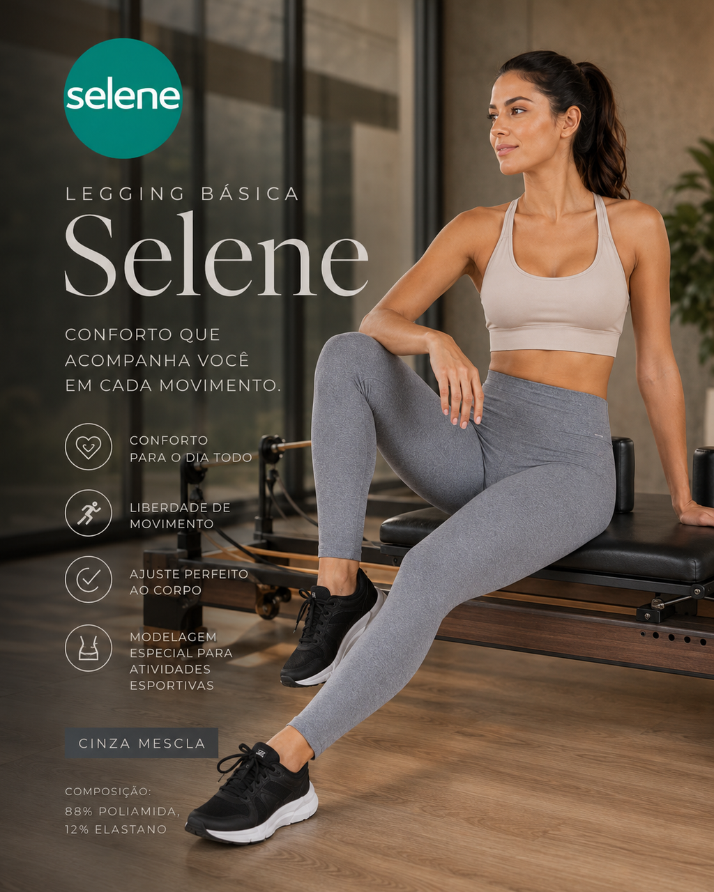 Legging Fitness Esportiva Básica Selene 20810