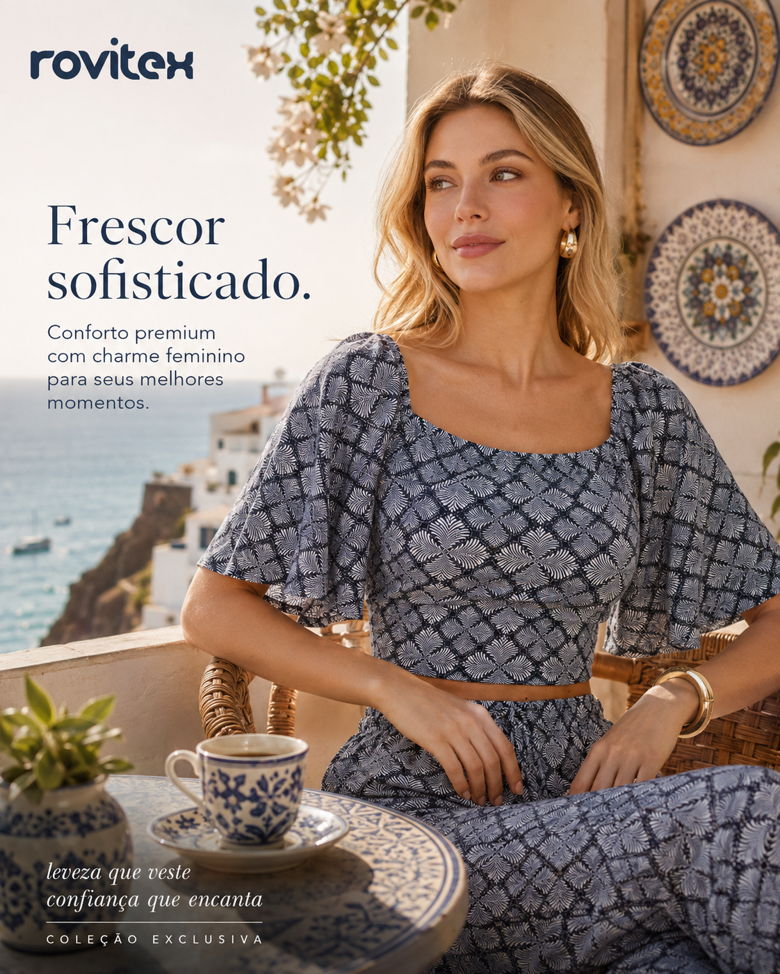 Blusa Feminina Viscotorcion Estampada Rovitex