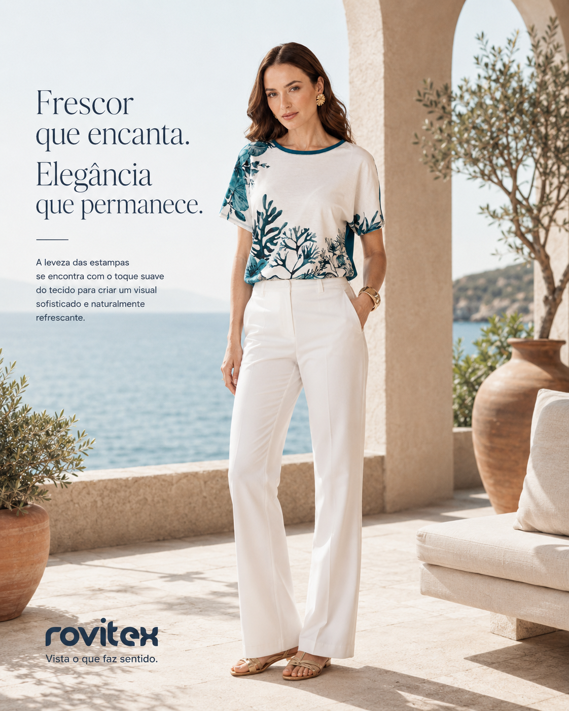 Blusa Feminina Viscotorcion Crepe Rovitex Verde
