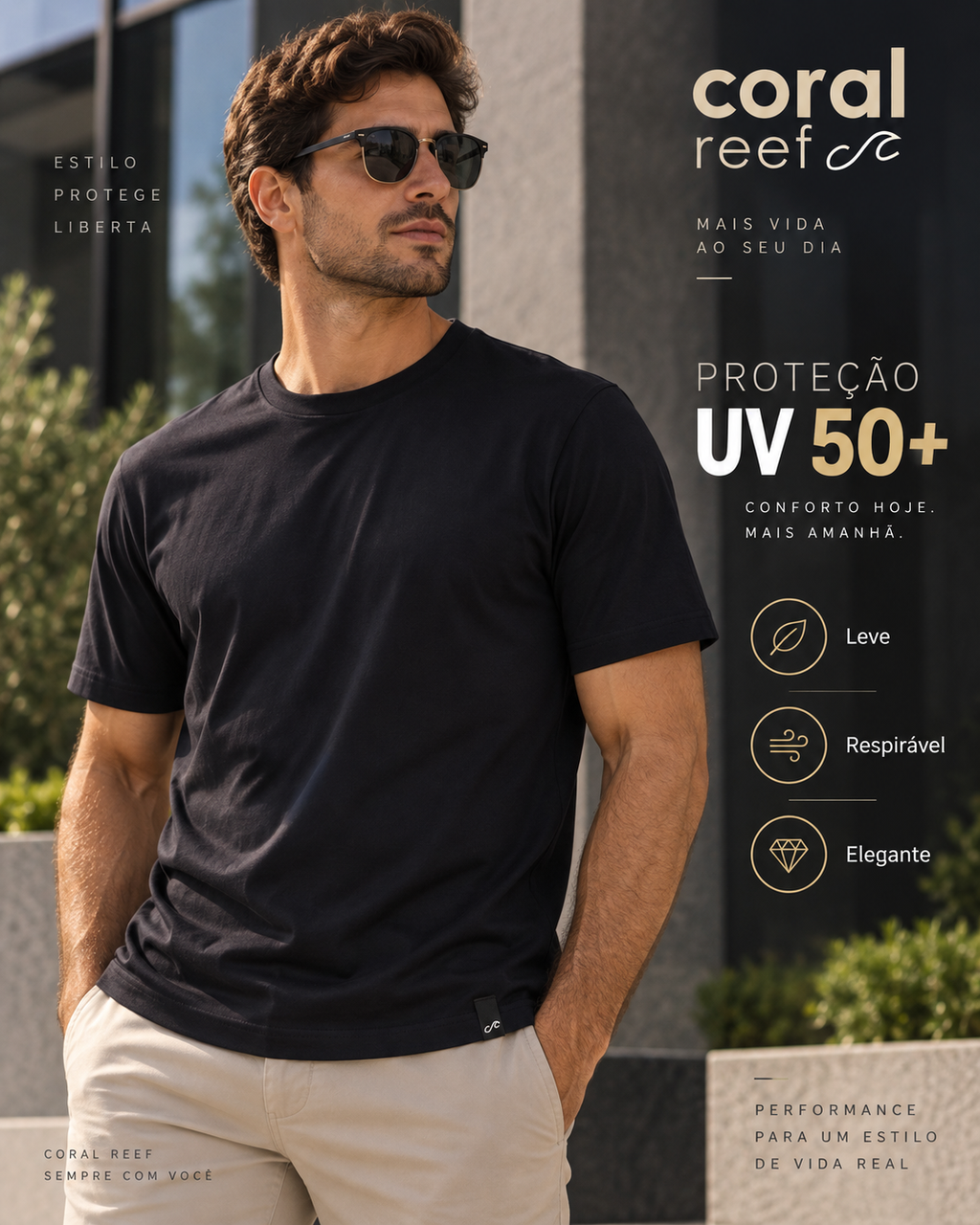Blusa masculina Coral Reef