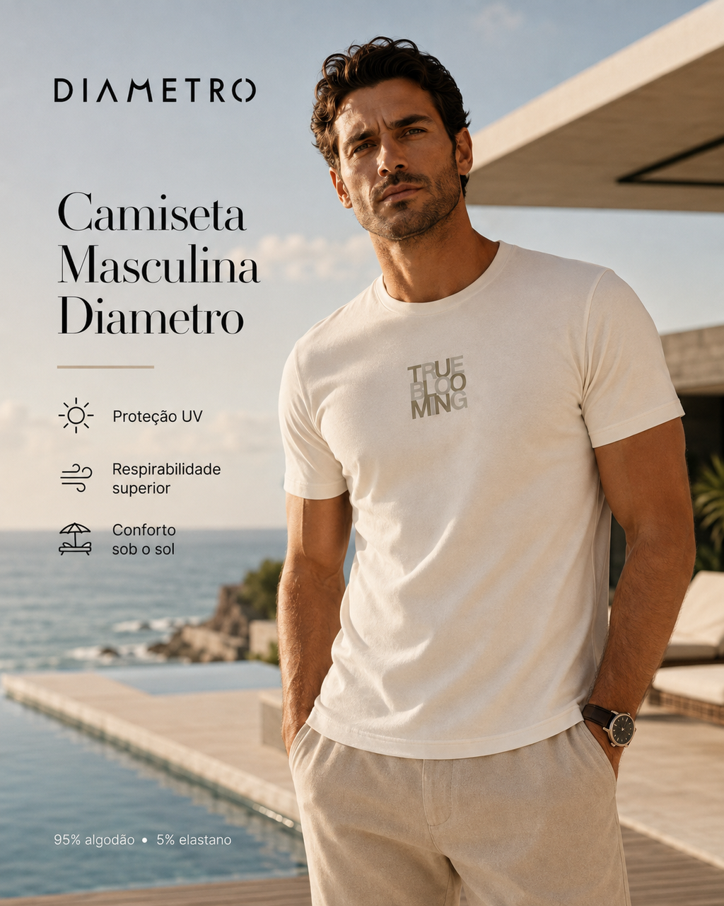 Camiseta Masculina Meia Malha Com Estampa Diametro D010905