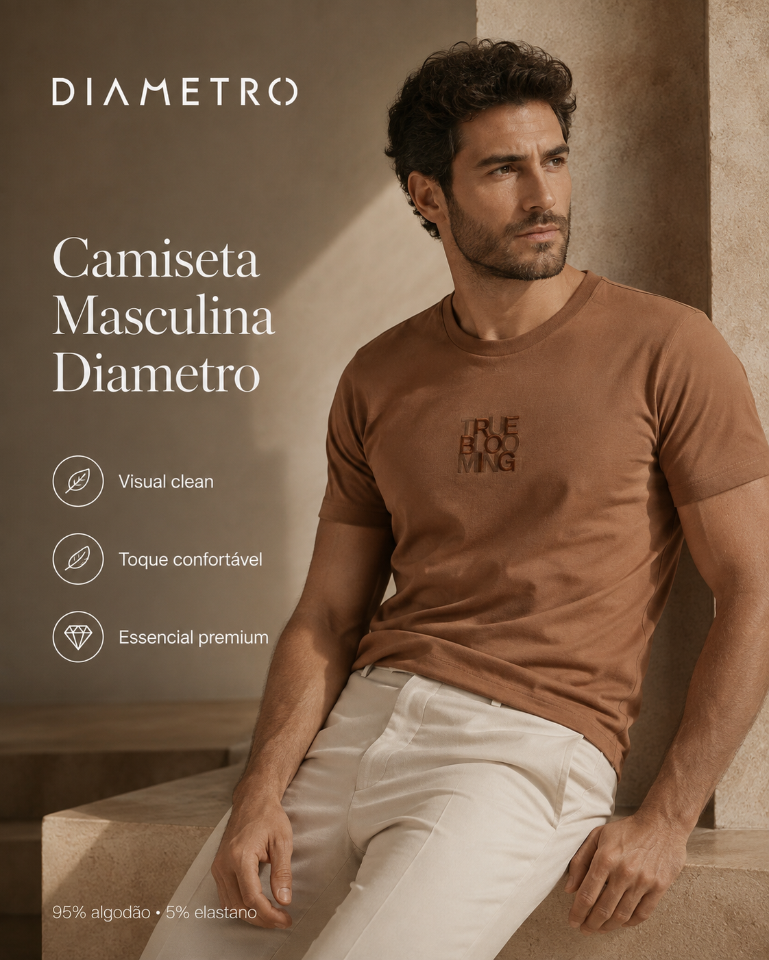 Camiseta Masculina Meia Malha Com Estampa Diametro D010905
