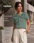 Camiseta Feminina Meia Malha Com Estampa Rovitex 6177635