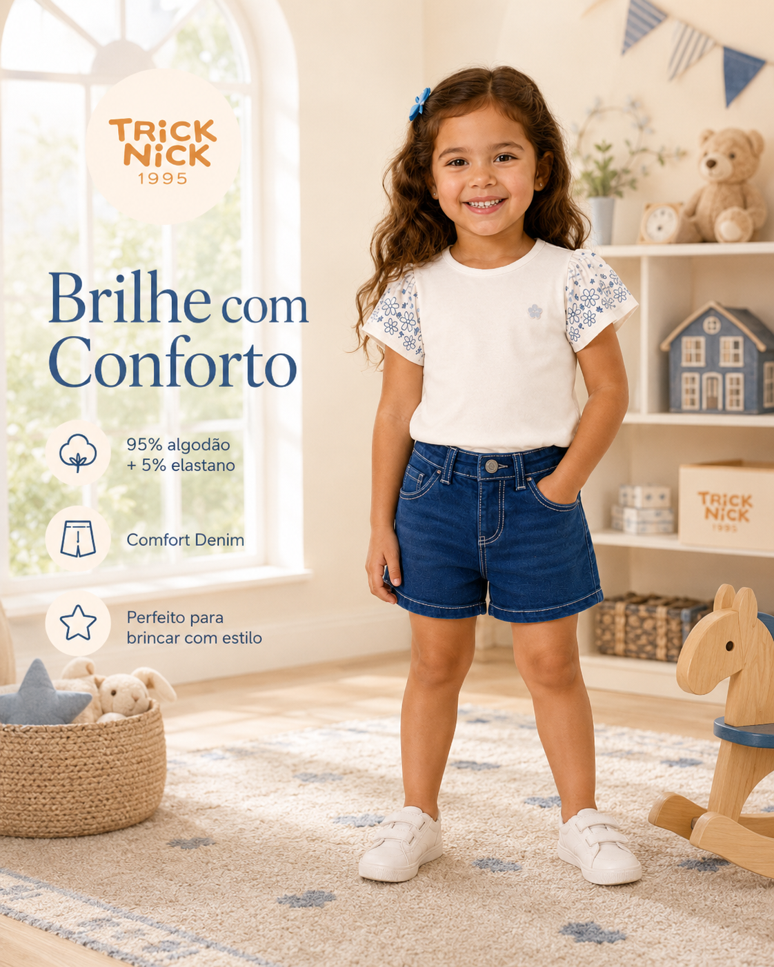 Conjunto Infantil Blusa Com Shorts Trick Nick 1171531