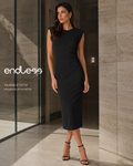 Vestido Feminino Justo Midi Em Viscose Endless E16114
