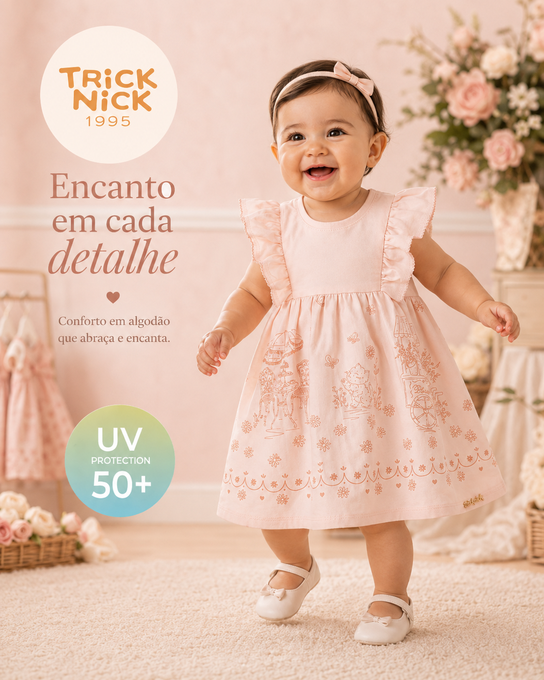 Vestido Infantil Feminino Estampado Trick 1137120