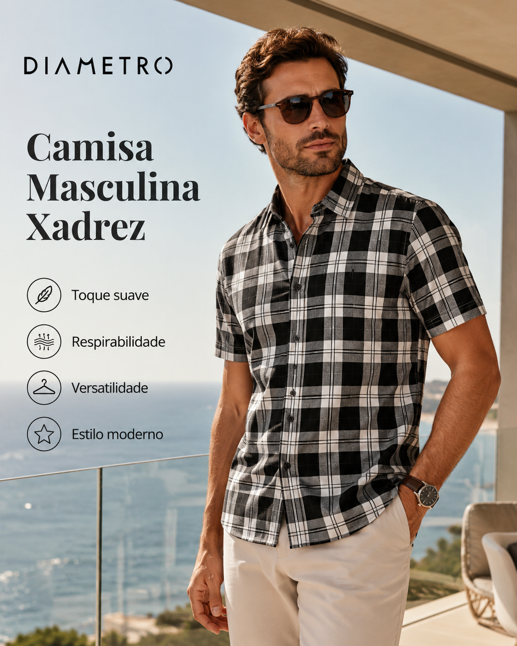 Camisa Masculina Xadrez Diametro
D00647