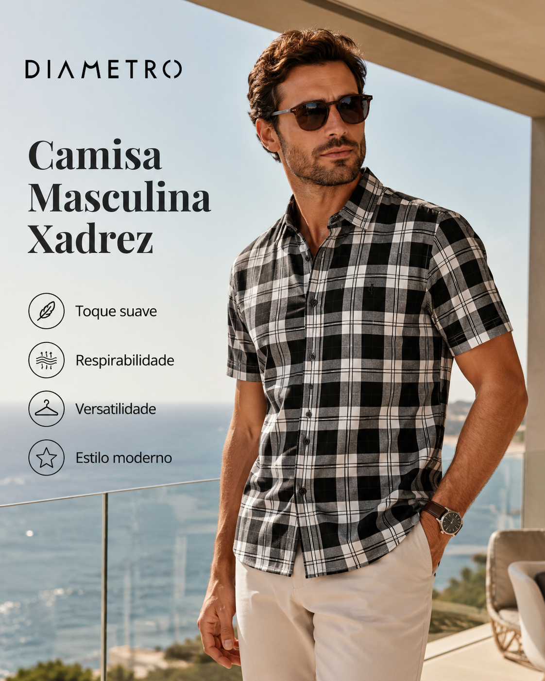 Camisa Masculina Xadrez Diametro
D00647