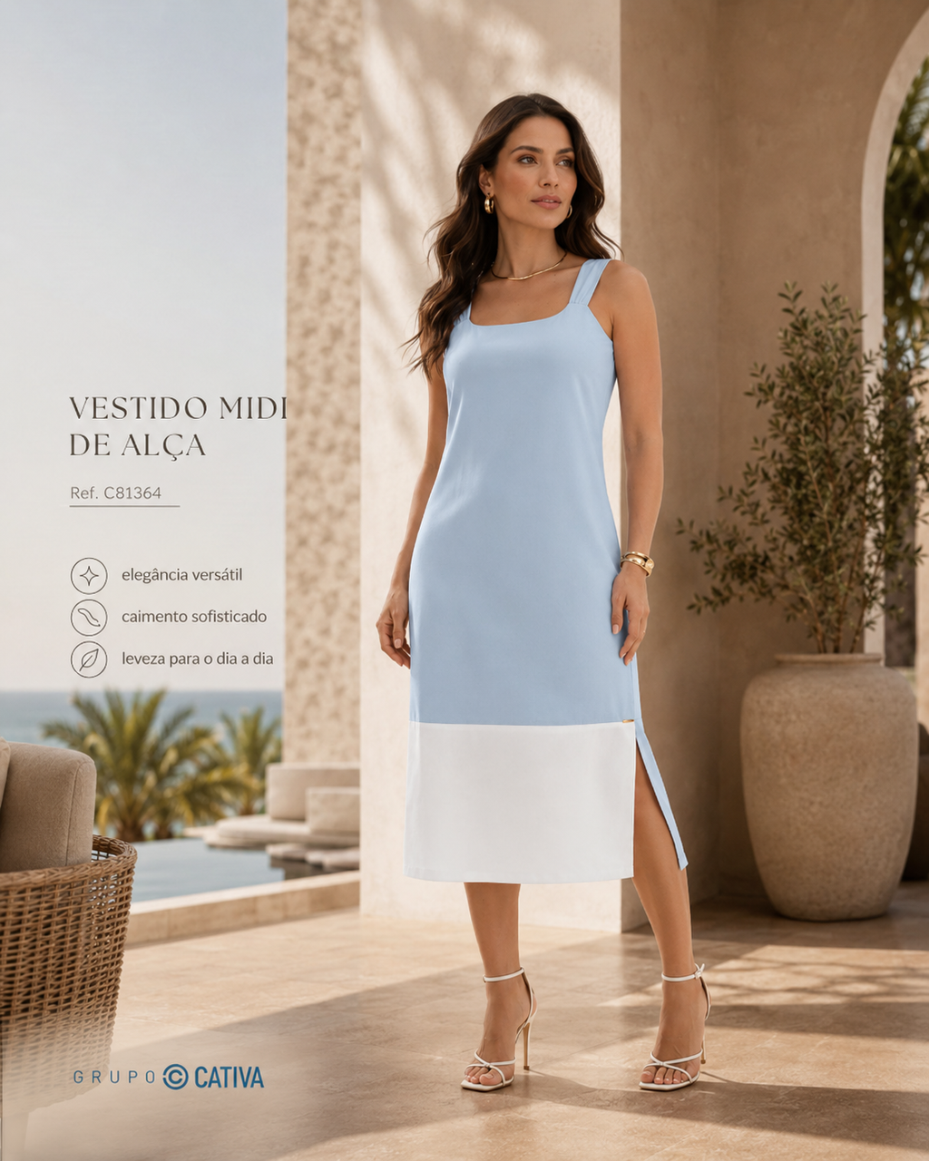VESTIDO MIDI DE ALÇA
Ref.: C81364