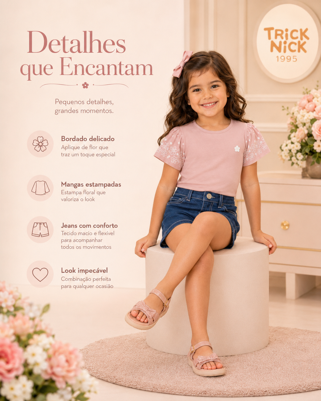 Conjunto Infantil Blusa Com Shorts Trick Nick 1171531