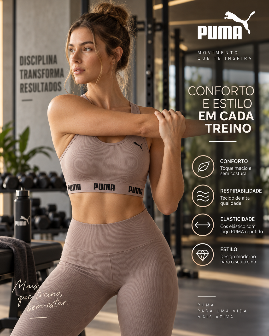 Top puma sem costura