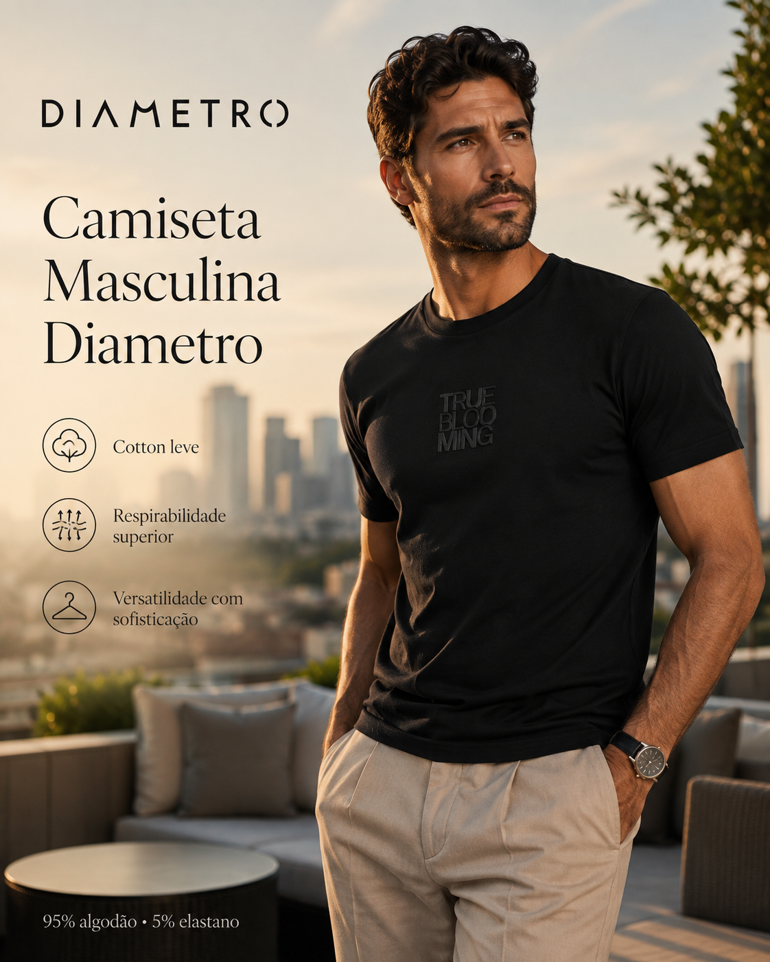 Camiseta Masculina Meia Malha Com Estampa Diametro D010905