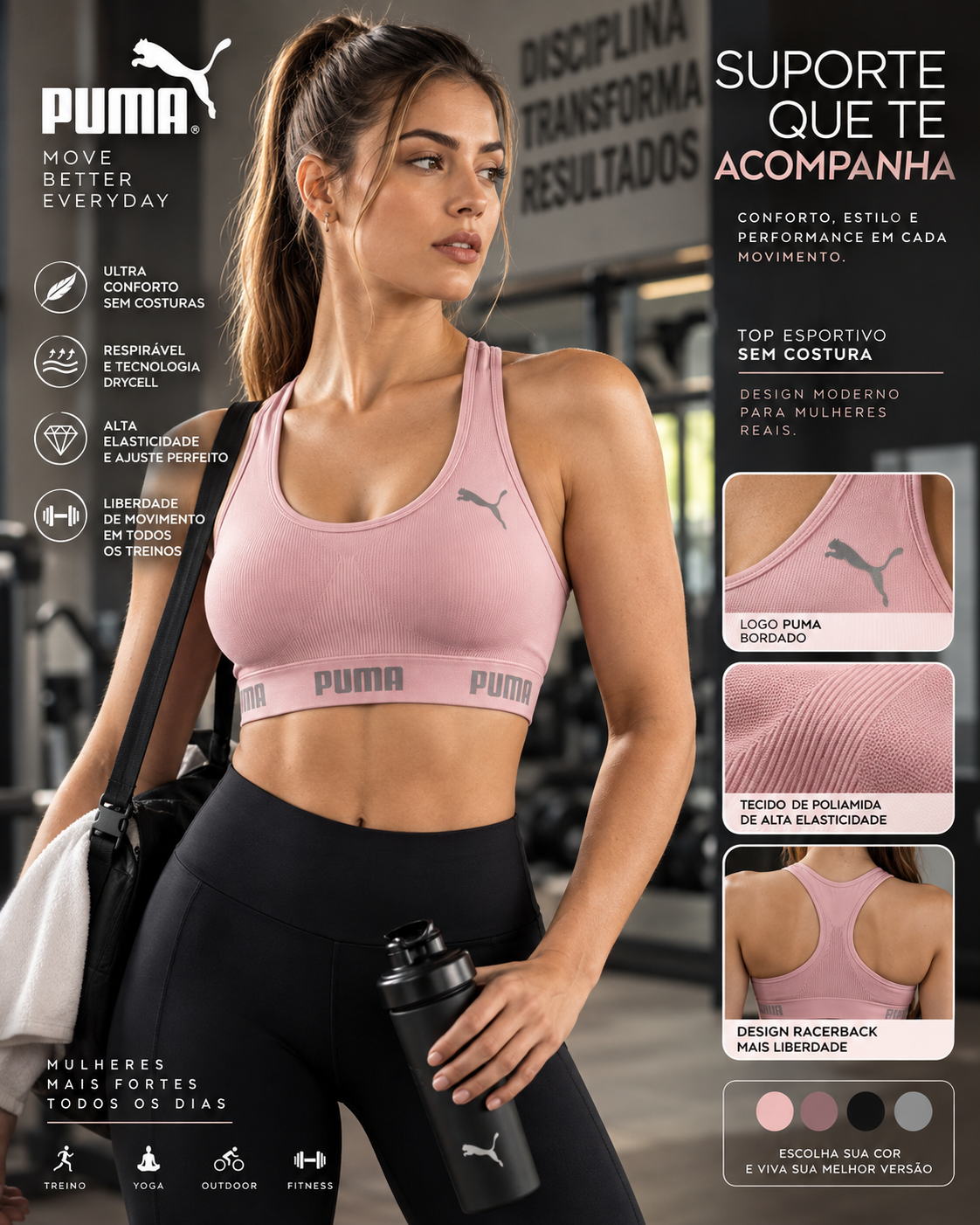 Top puma sem costura