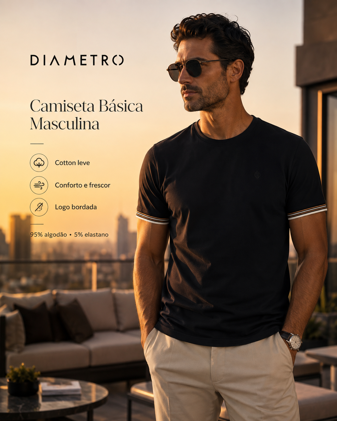 CAMISETA COTTON LEVE MASCULINO DIAMETRO
DB00385