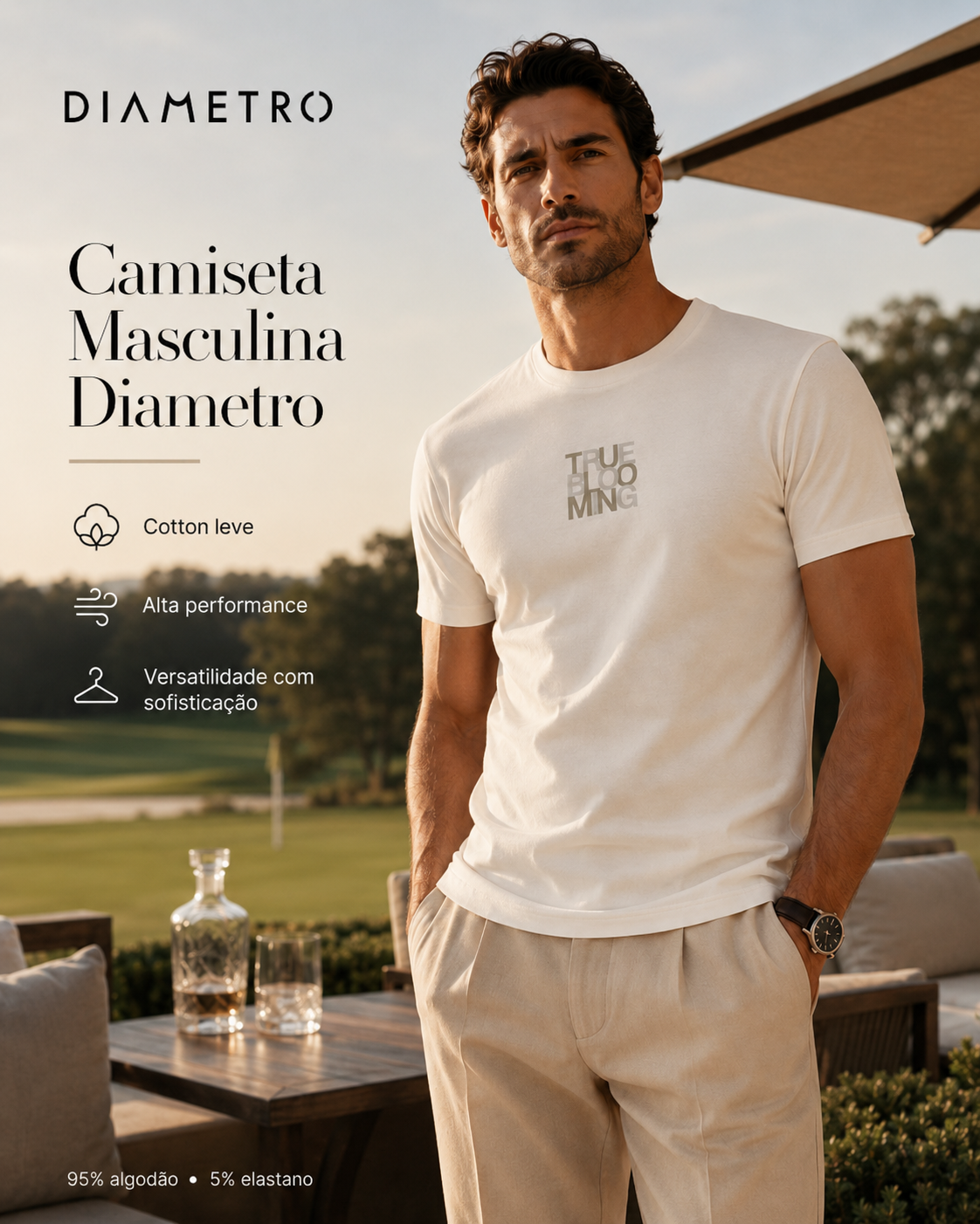 Camiseta Masculina Meia Malha Com Estampa Diametro D010905