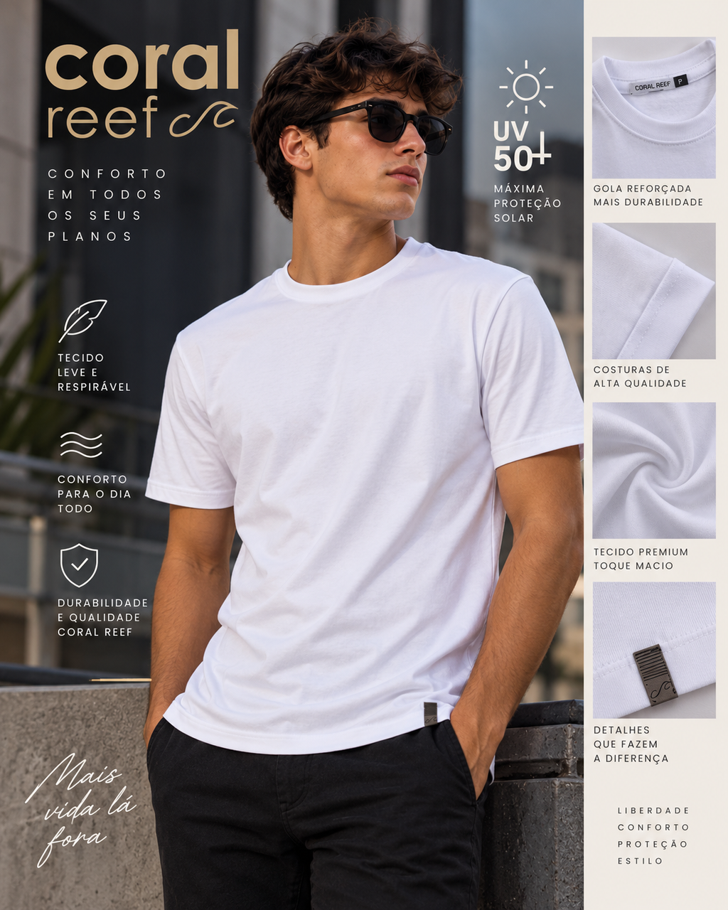 Blusa masculina Coral Reef