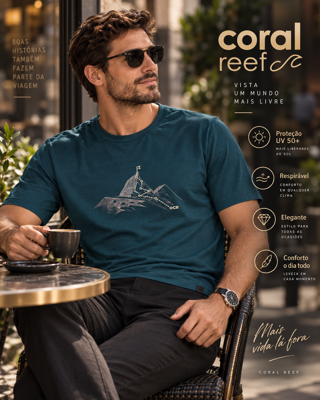 Blusa masculina Coral Reef
