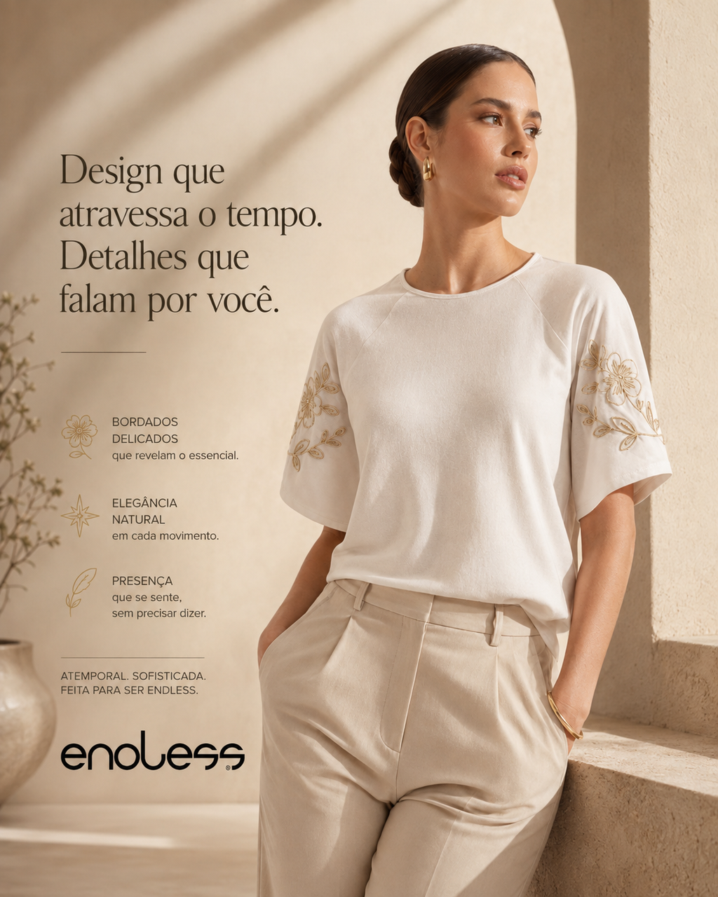 Blusa Feminina Com Bordado E Manga Raglan Endless E16063