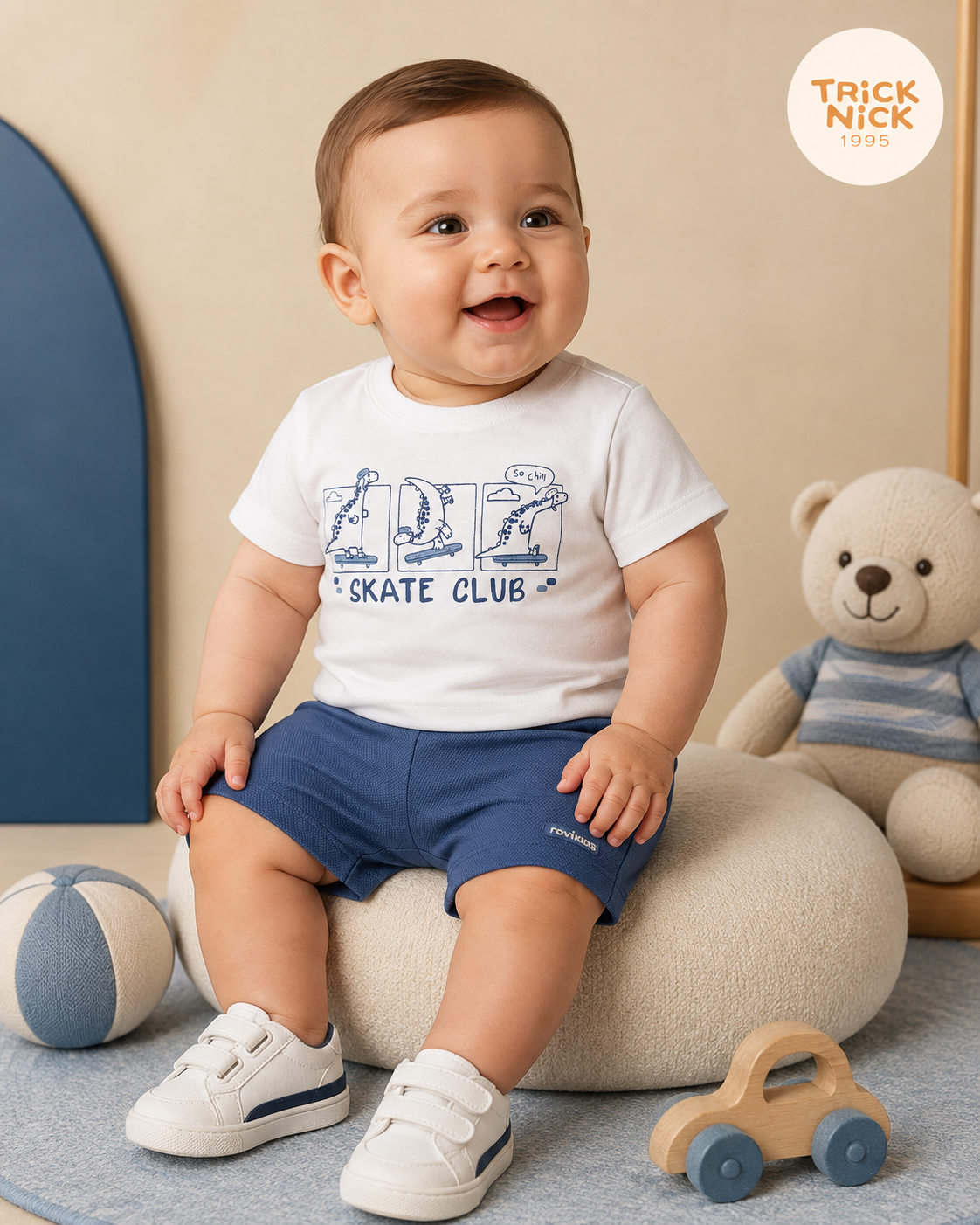 Conjunto Camiseta Com Bermuda Infantil Rovi Kids 3028990