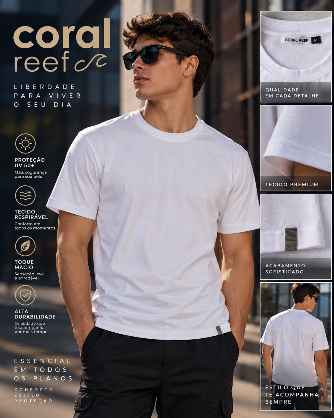 Blusa masculina Coral Reef